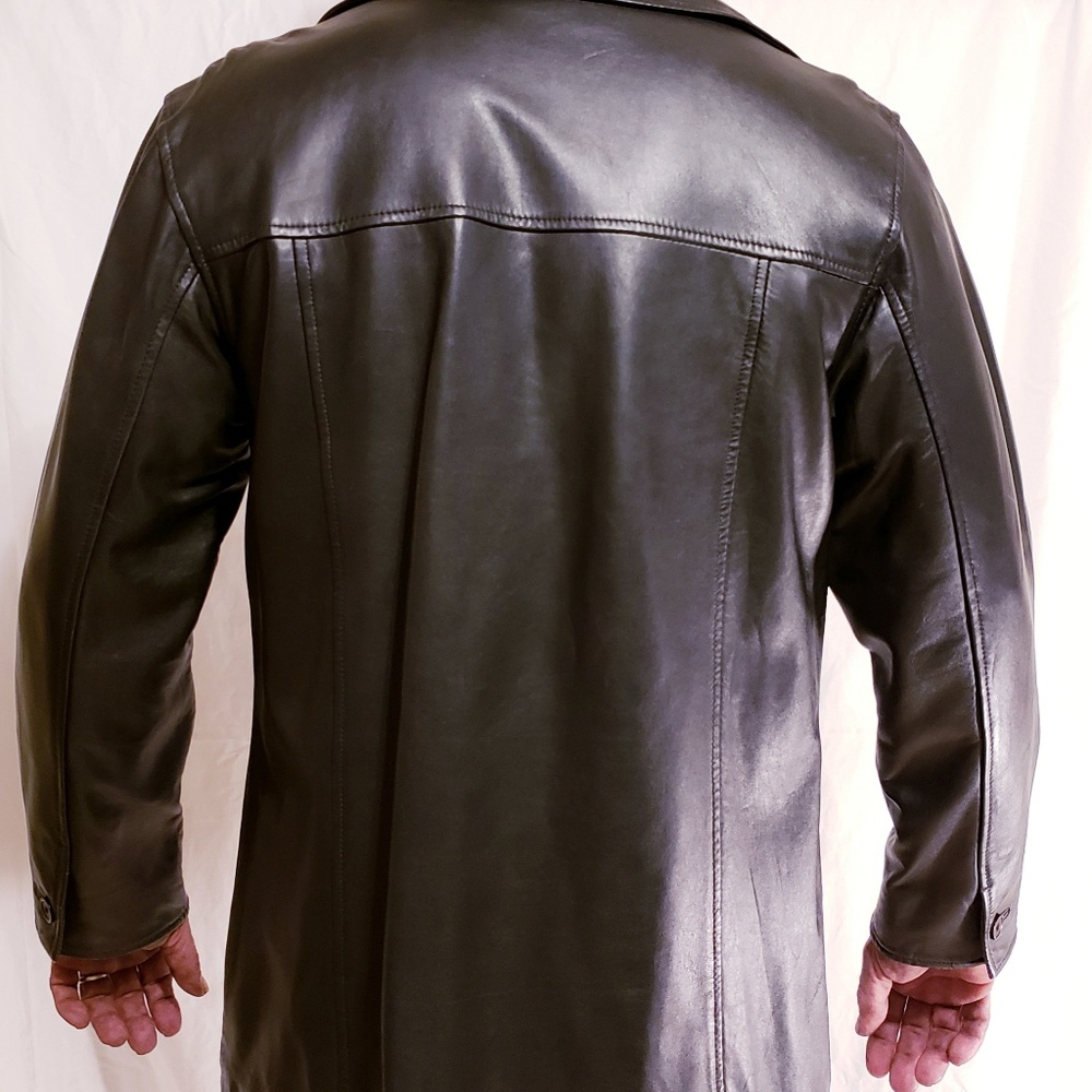 Austin Reed Leather Coat - Picture 4 of 4